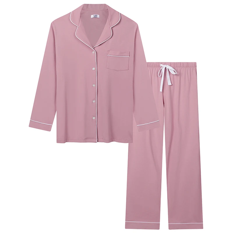 Joyaria Women Pajamas Pyjamas Set Long Sleeve Trousers Suit Sleepwear Long Sleeve Nightgown Two Piece Set Loungewear
