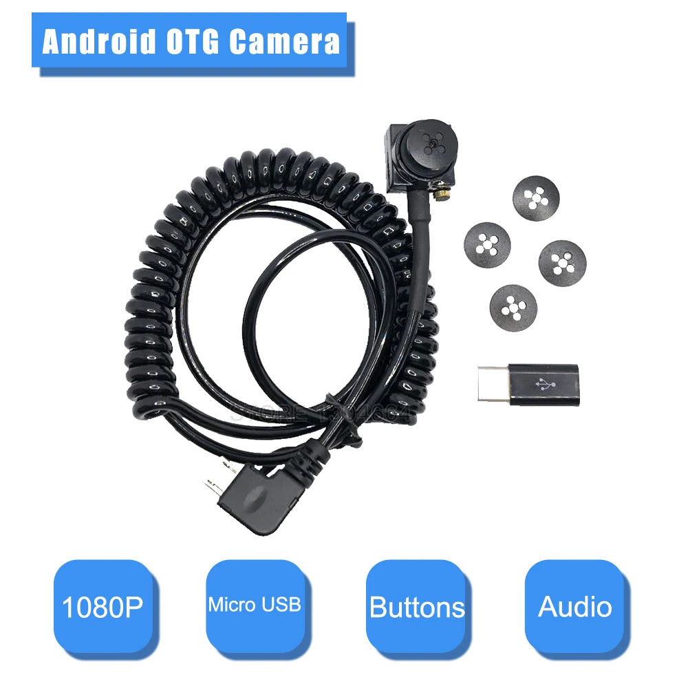 Mini caméra OTG HD 1080P, 2 mp, externe, Micro USB, pour système de téléphonie Mobile Android