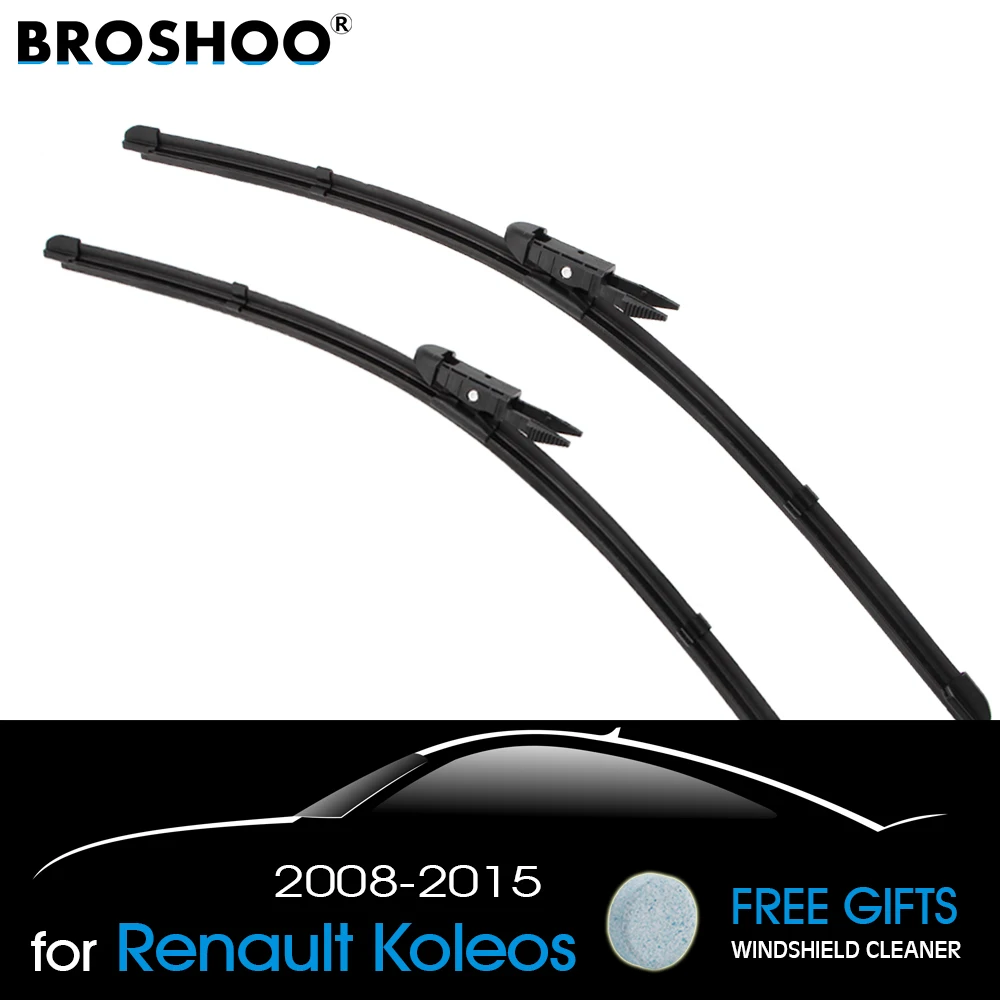 

BROSHOO Car Soft Rubber Wiper Blades For Renault Koleos 24"&19" ,Fit Pinch Tab Arm 2008 2009 2010 2011 2012 2013 2014 2015