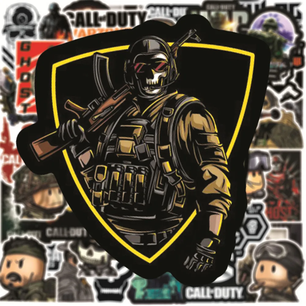 50PCS For Call of Duty Game Stickers Waterproof for Notebook Luggage Skateboard Bicycle Phone Suitcase Laptop Sticker