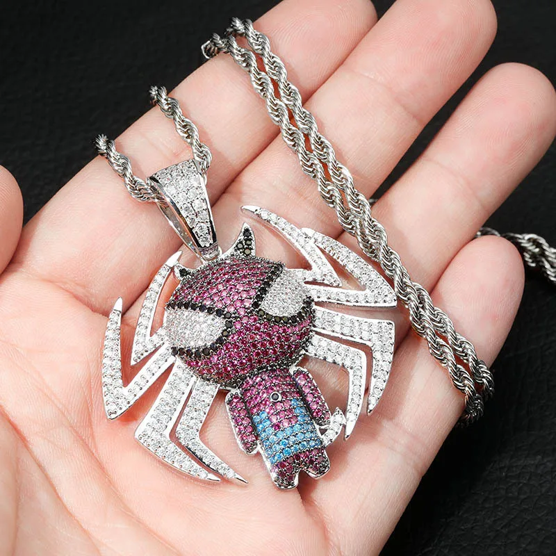 

Lucky Sonny SPIDER Men Charm Chain Necklace Hip Hop Rock Necklace & Pandents Bling Cuban Chain Men Gold Necklace Fashion Jewelry
