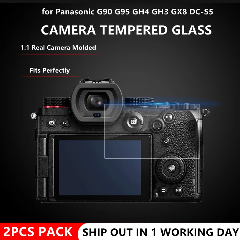 

2PCS S5 S5II S5M2 Camera Original 9H Camera Tempered Glass for Panasonic G90 G95 GH4 GH3 DC-S5 Camera LCD Screen Protector