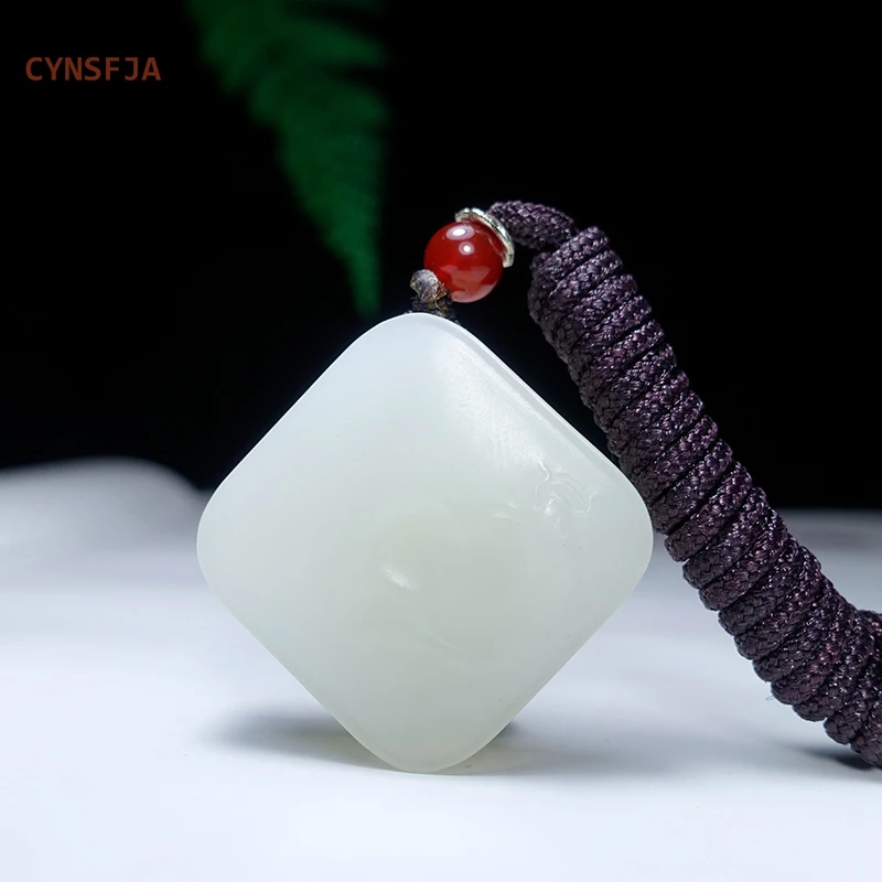 

CYNSFJA New Rare Real Certified Natural Hetian Jade Nephrite Lucky Amulet Wealthy Fish Pendant High Quality Best Birthday Gifts