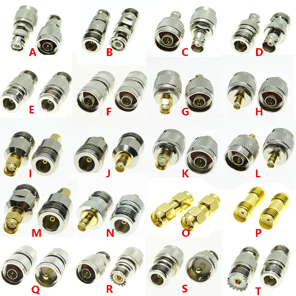 N Male Female To BNC SMA RPSMA UHF N PL259 SO-239 male female RF Connector Coaxial Coaxi Adapter Test kit