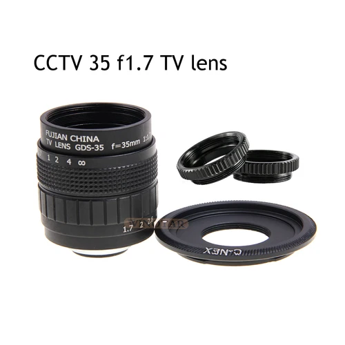 FUJIAN 35mm F1.7 CCTV TV lente de película + montaje C + anillo Macro para Sony E Mount Nex-6 Nex-7 Nex-5R A3500 A6300 A6100 A6400 A6500 A5100