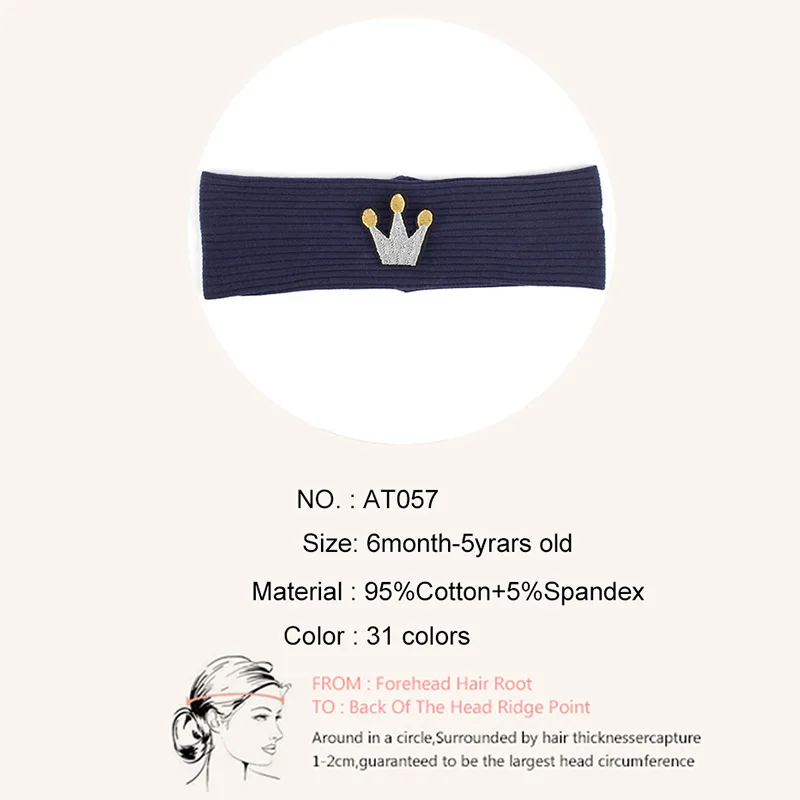 Geebro Baby Boy Girls Note Crown Ribbed Headbands Soft Child Kids Cotton Stretch Headwear heart Cartoon pattern Head Wrap