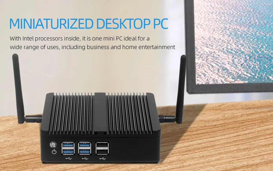 Fanless Mini PC Intel Core I7-4500U I5-4200U I3-5005U Windows 10 300M WiFi 8GB DDR3L 128GB/256GB/512GB SSD Barebone Computers