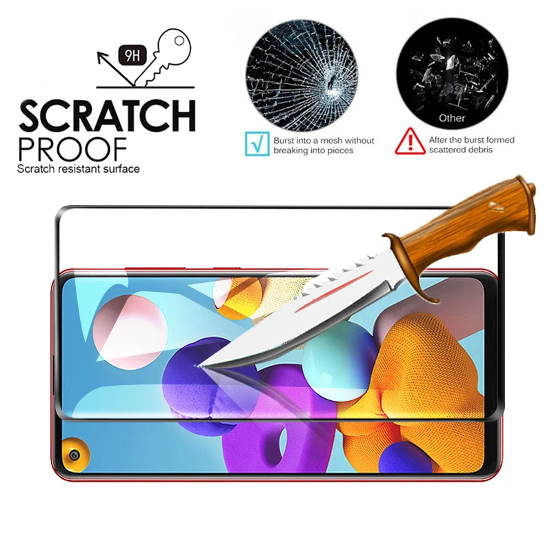 الزجاج المقسى لسامسونج غالاكسي A01 A11 A21 A31 A41 A51 A71 شاشة حامي A21S M11 M21 M31 A30 A50 واقية فيلم
