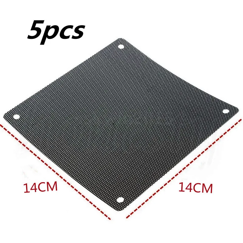 Filtre anti-poussière en PVC pour boîtier d'ordinateur, 5 pièces, 80mm 90mm 120mm 140mm, housse de protection d'ordinateur, filet anti-poussière pour ventilateur