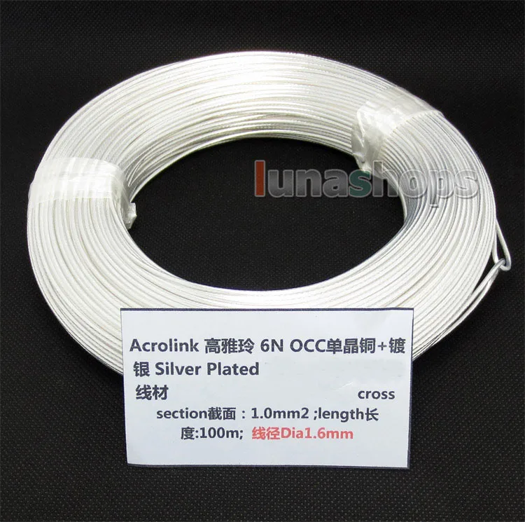 

LN004376 100m Acrolink Silver Plated OCC Signal Wire Cable 1.0mm2 Dia:1.6mm For DIY