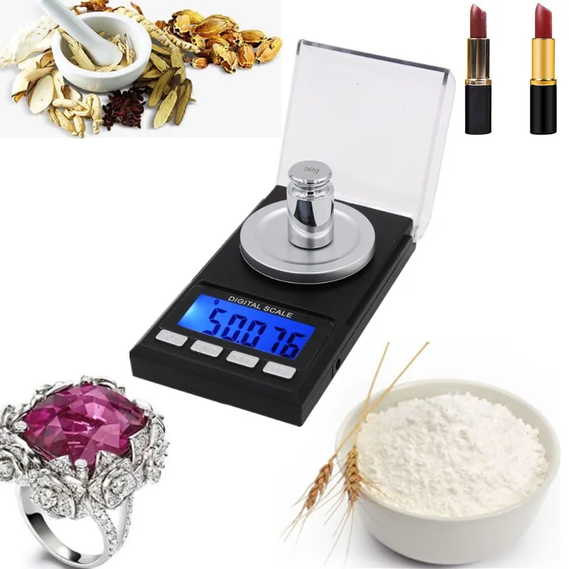 50g/100g 0.001g Pocket Digital Scales High Accuracy Pocket Scale Jewelry Balance Drug Gram Weight for Kitchen Weighing Tool