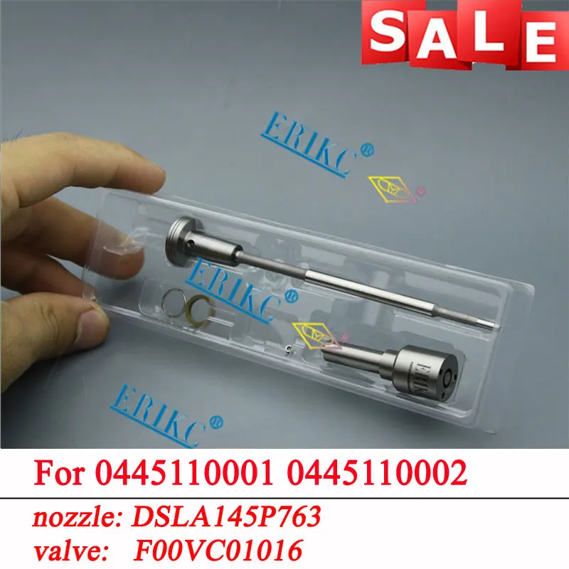 ERIKC 0445110002 Common Rail Injector Repair Kits Nozzle DSLA145P763 Valve F00VC01016 for Bosch FIAT MB 6460700187 0445110001