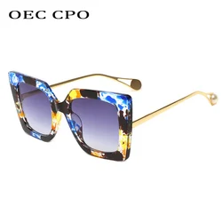 OEC CPO Luxury Square Sunglasses Men Women Fashion Crystal Frame Big Vintage Sun Glasses Women UV400 O160