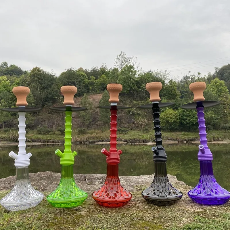 Acrylic Hookah Set Ceramics Bowl  Silicone Shisha Hose with Coal Tongs Nargile Sheesha Narguile Chicha Cachimbas Accessories