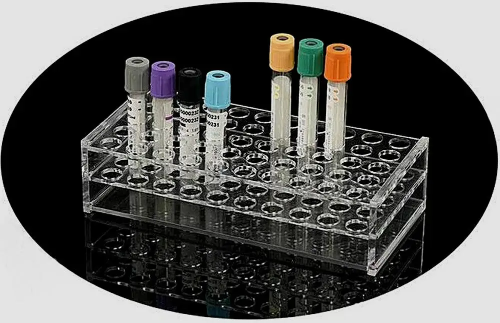 1pcs Clear Organic glass 2ml 5ml 10ml Vacuum blood tube perspex Rack For School Lab