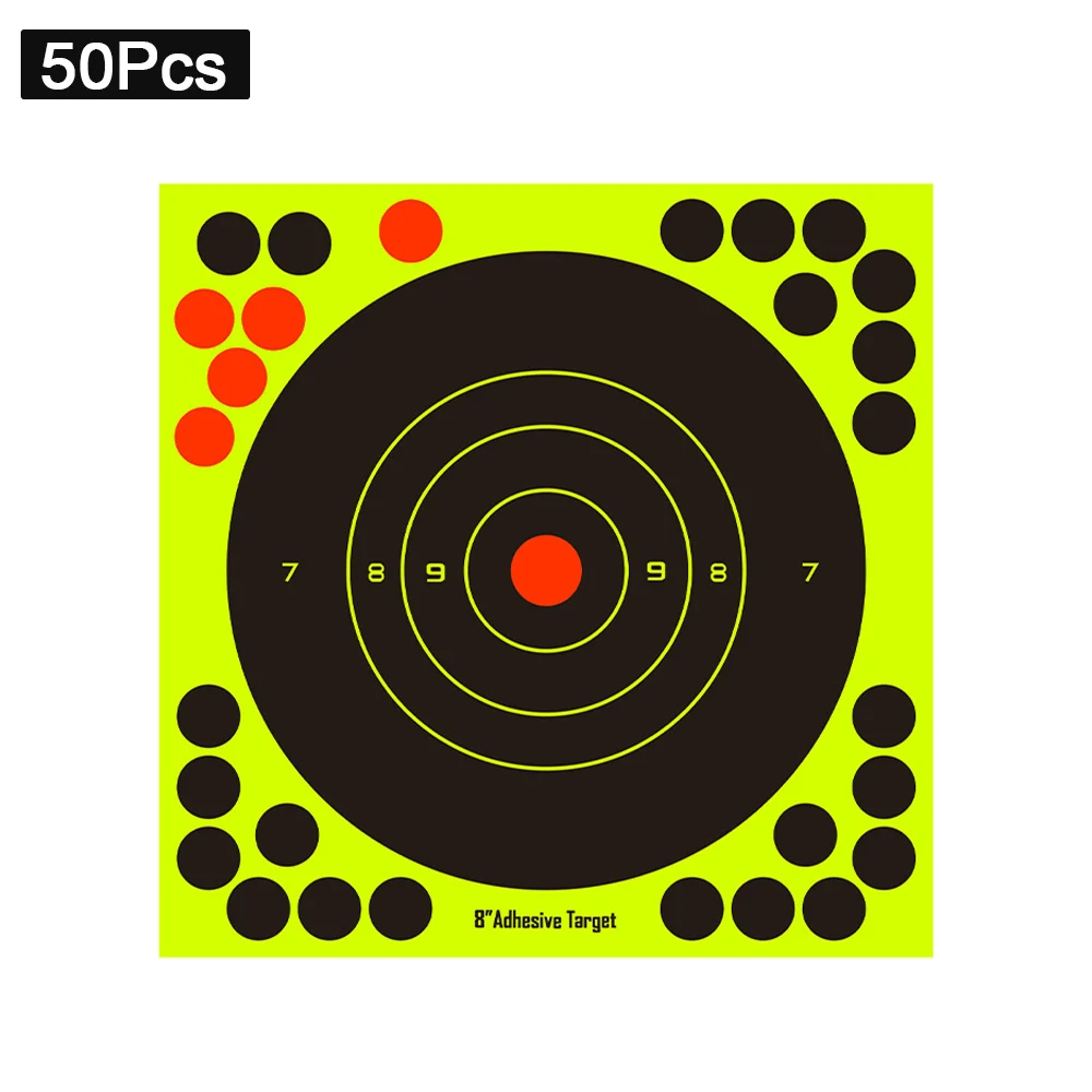 50pcs Color Splash Flower Target 8 Inch Shoot Target Stickers Adhesive Shooting Target For Gun Rifle Pistol Training Accessories