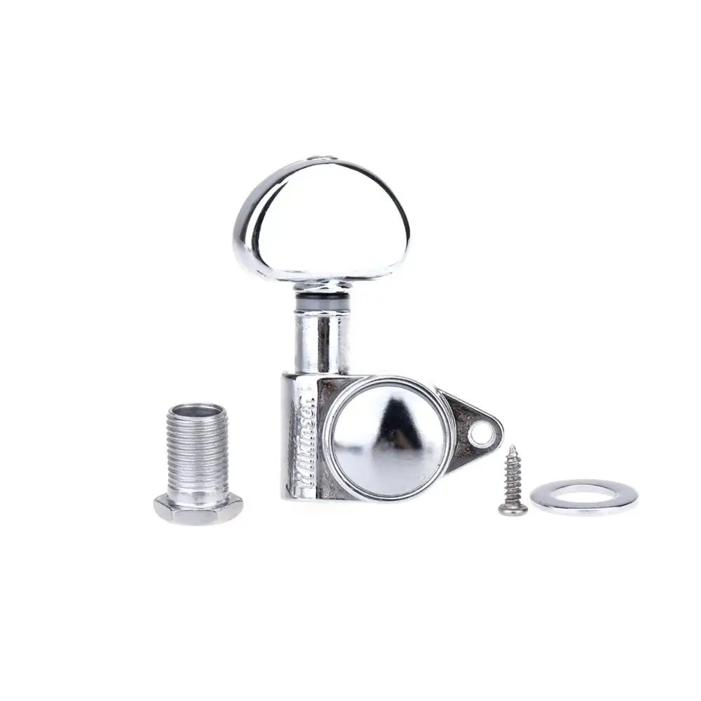 Wilkinson 3R3L Roto Style Sealed Guitar Tuners Machine Heads Tuning Pegs Keys Set for Gibson or Epiphone Les Paul, Chrome