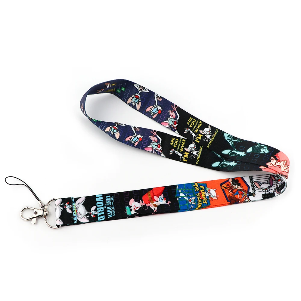 Flyingbee-llavero de dos ratones para amantes del Anime, correa de cuello con cordón para USB, soporte para insignia, cuerda para colgar, DIY, X2387