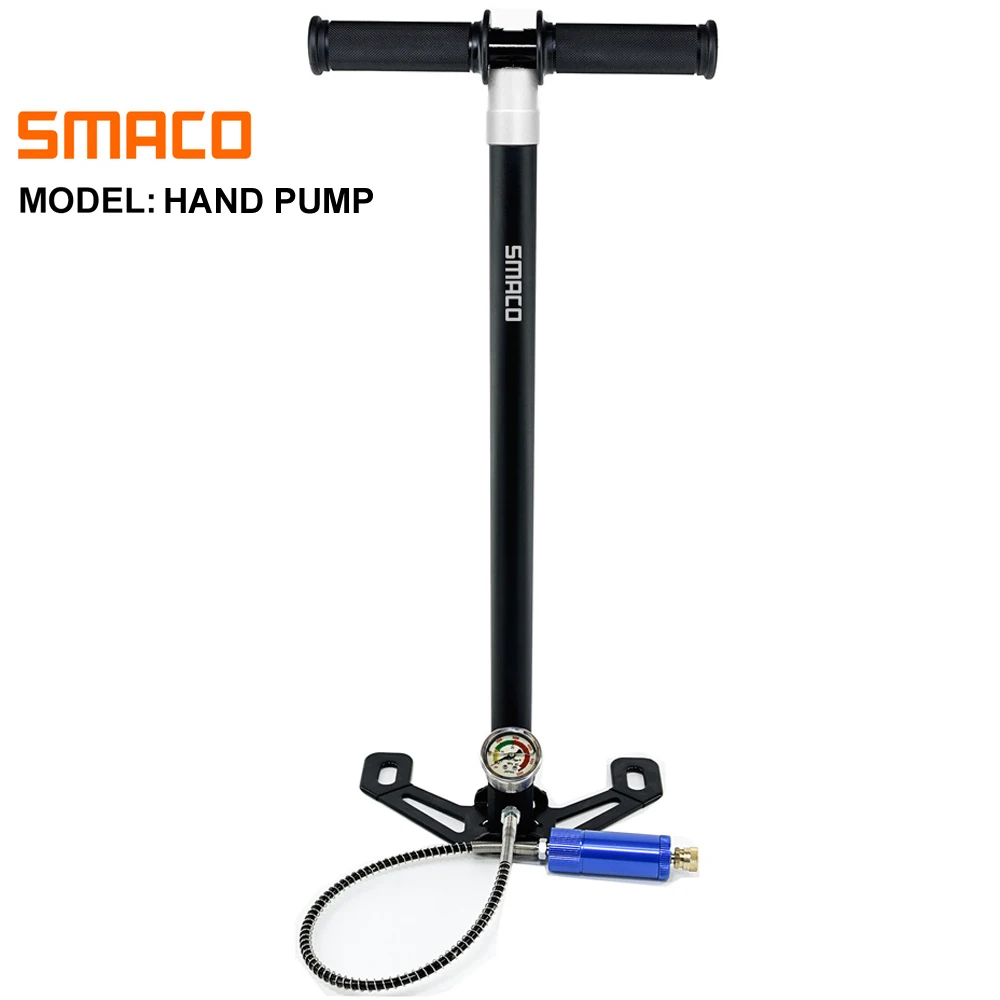 Smaco Scuba Diving Accessories High Pressure Hand Pump 4 Stage Air Gun Rifle Filling Stainless Steel Hand Air Pump Scuba Diving