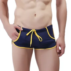 Men Sexy Swimsuits Swim Briefs Beach Swimming Shorts Trunks Surf Boardshorts Gay Swimwear Bikini Low Rise Bathing Pouch