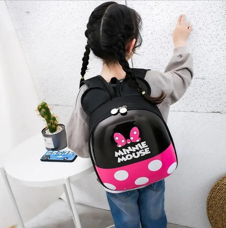 Cartable Disney Minnie Mouse pour enfants, Cartable Ao.com pour garçon, coque pour bébé, petite fille, dessin animé SR