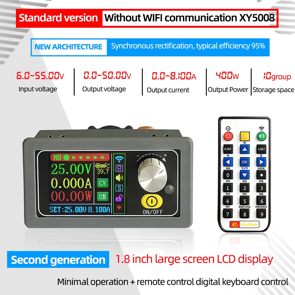 XY5008 DC Buck Converter CC CV 0-50V 8A 400W Power Module Adjustable Regulated Power Supply Laboratory  WIFF APP