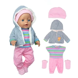 Nieuwe mooie pluche pak dragen voor 43 cm babypop 17 inch geboren baby's poppen kleding en accessoires