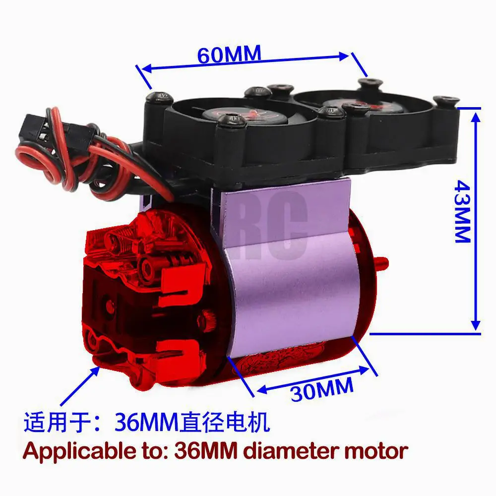 

Rc Parts Motor Radiator For 1:10 Hsp Trx-4 Trx-6 Scx10 Rc 540/550 36mm Size Motor Radiator Thermal Induction Dual Cooling Fan