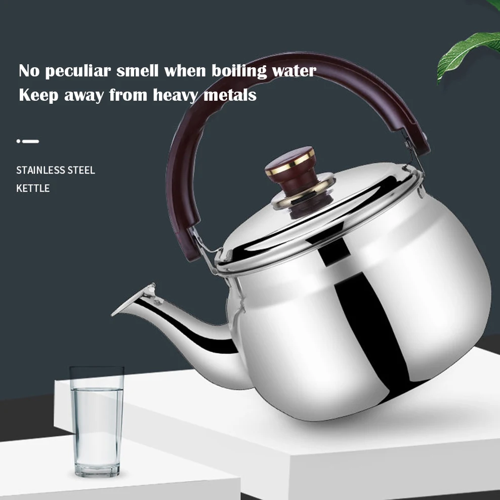 1L Stainless Steel Whistle Kettle Thicken Large Capacity Boiling Water Kettle Beep Reminder Teapot Suitable For Induction Cooker