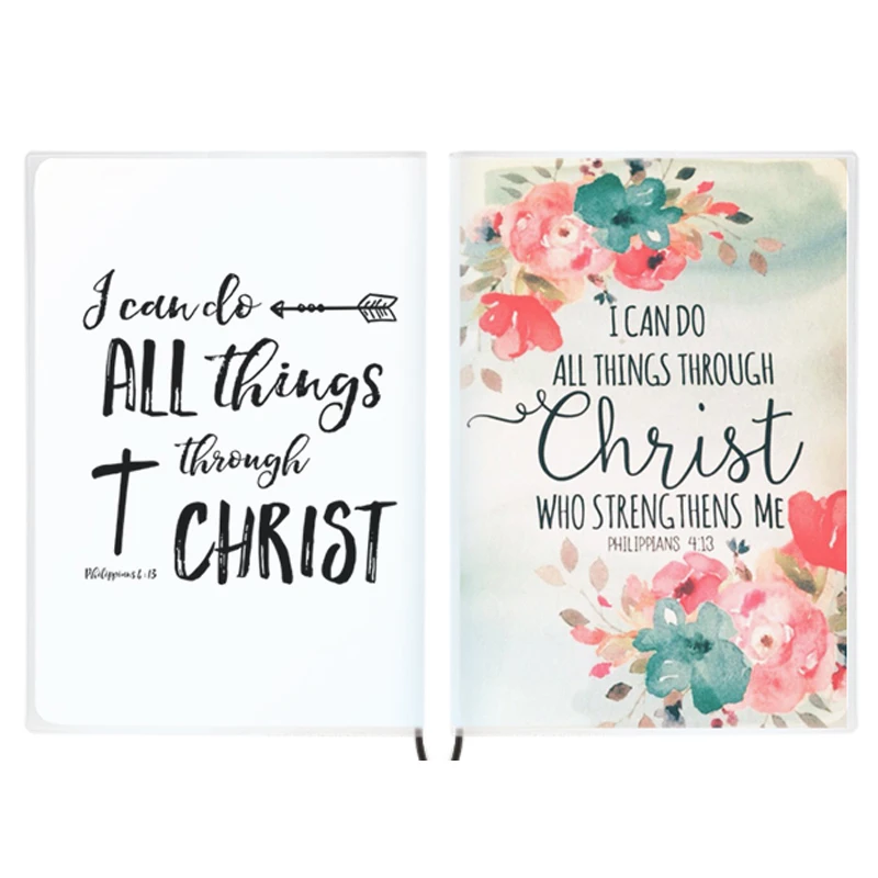 

A5 Notebook Philippians 4 13 - I Can Do All Things Through Christ - Bible Verse Motivational Quotes For Writing Christian Gift