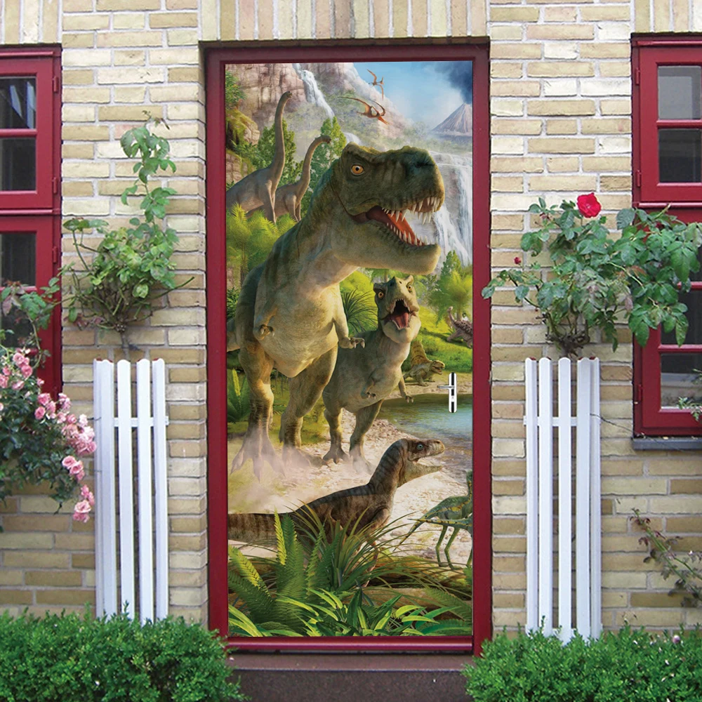 Children Door Stickers For Kids Room Girls Boys Bedroom Cartoon Custom Nursery Decals Self-adhesive Wallpaper PVC Photo Poster