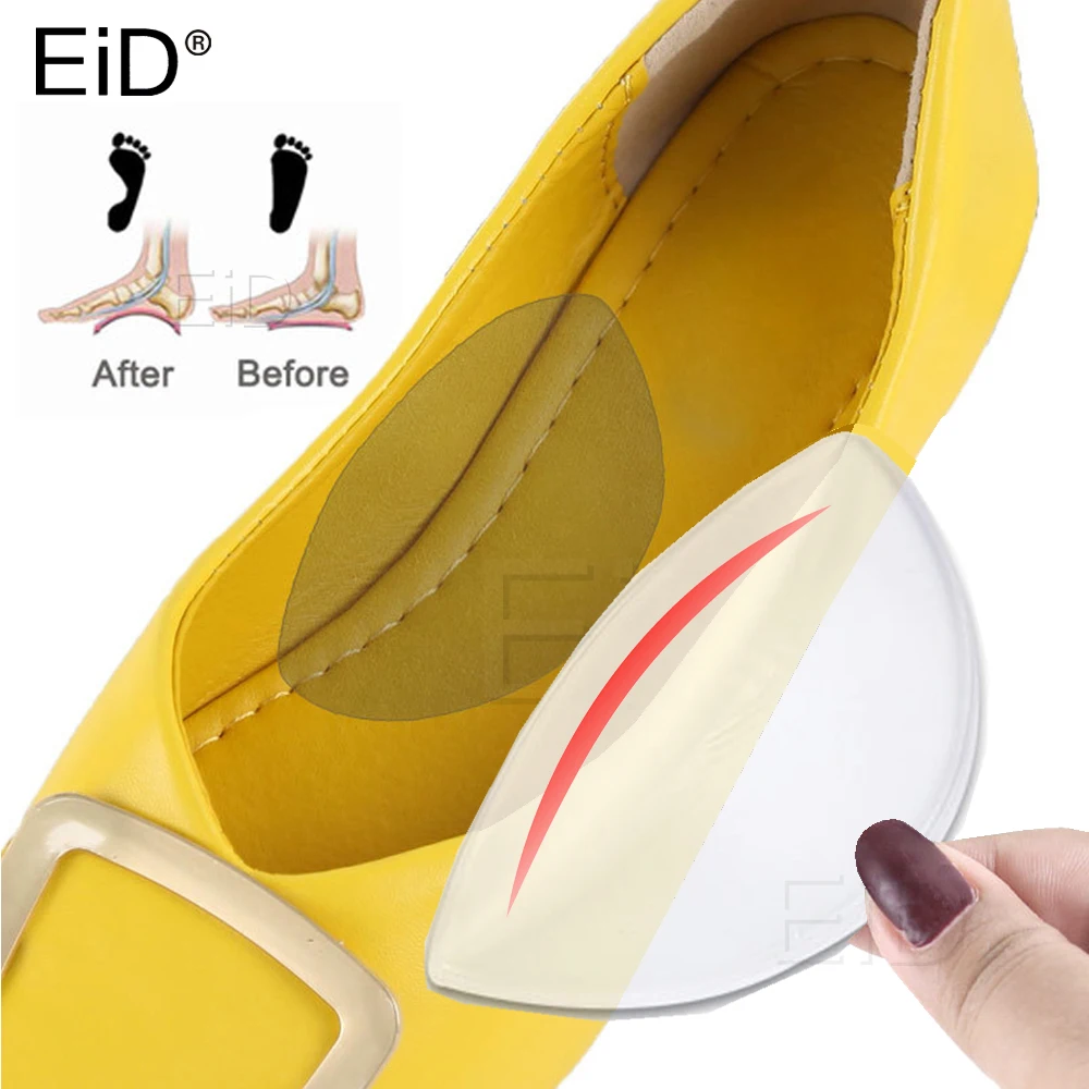 EiD-soportes para arco de Gel de silicona, almohadillas para el antepié para mujer y hombre, sandalias de tacón alto, almohadilla de inserción, masaje, zapatos para el cuidado de los pies, plantillas, suela