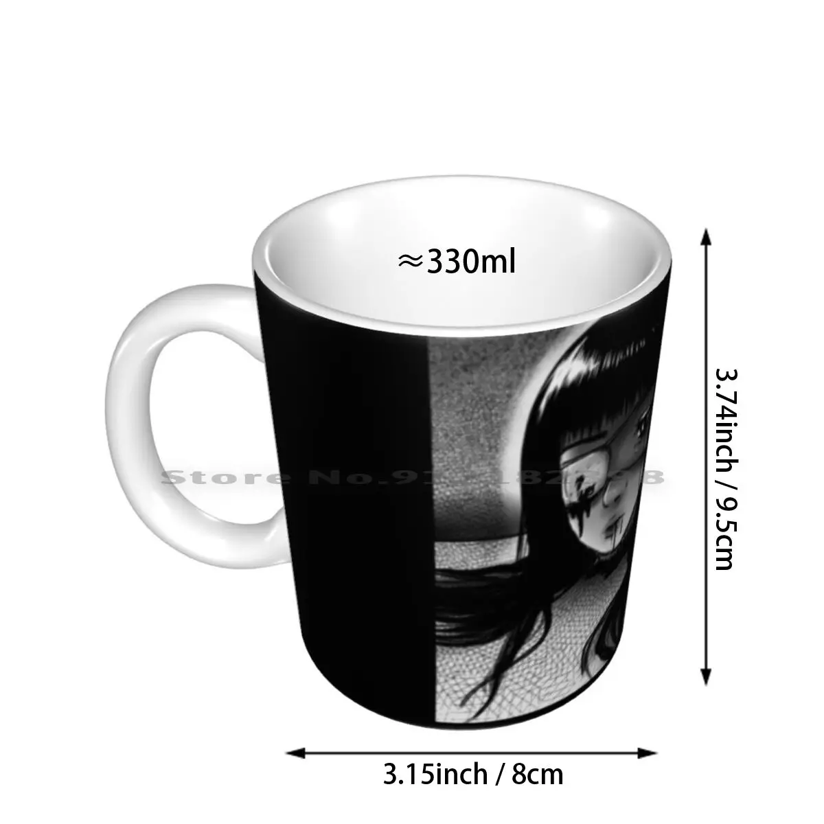 A Horrific Surprise Ceramic Mugs Coffee Cups Milk Tea Mug Horror Manga Alternative Creepy Dark Gothic Goth Anime Blood Monster