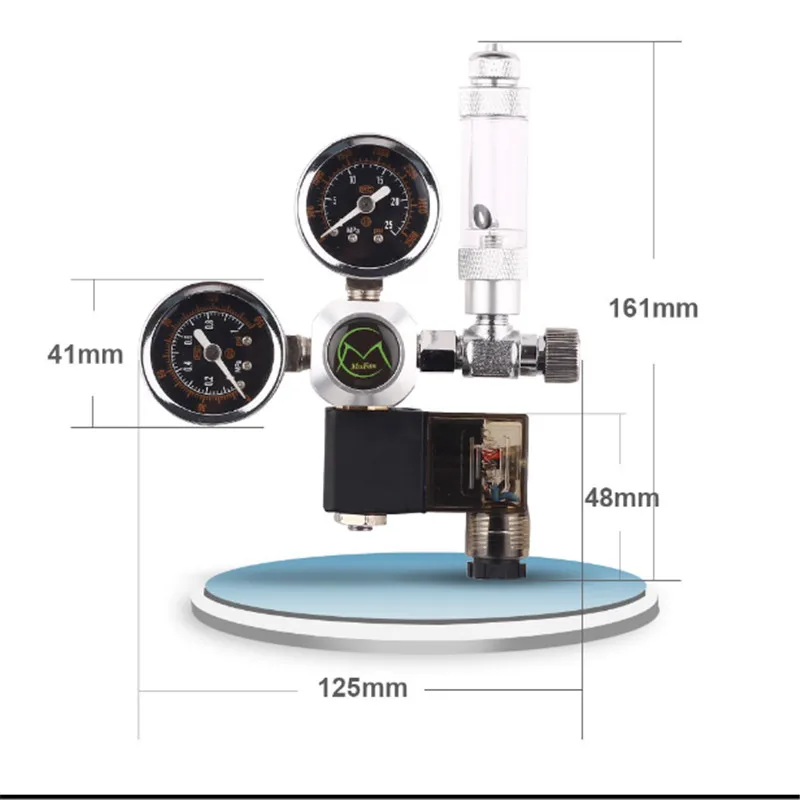 Aquarium CO2 Regulator W21.8 Magnetic Solenoid Valve Bubble Counter  Water Plant Fish Tank CO2 Control