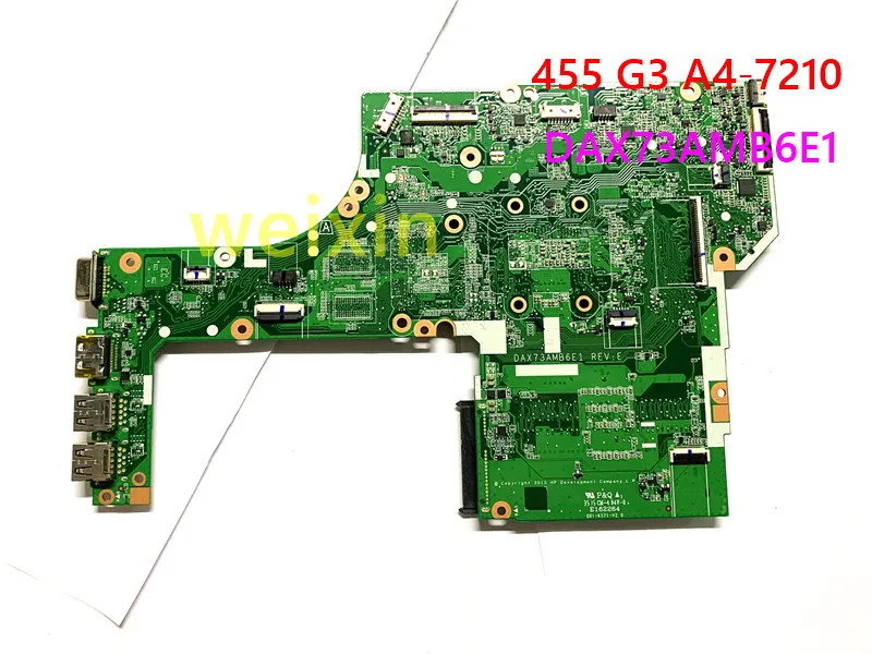 Laptop Motherboard For HP 828435-001 828435-501 828435-601 455 G3 A4-7210 DAX73AMB6E1 X73A 100% working