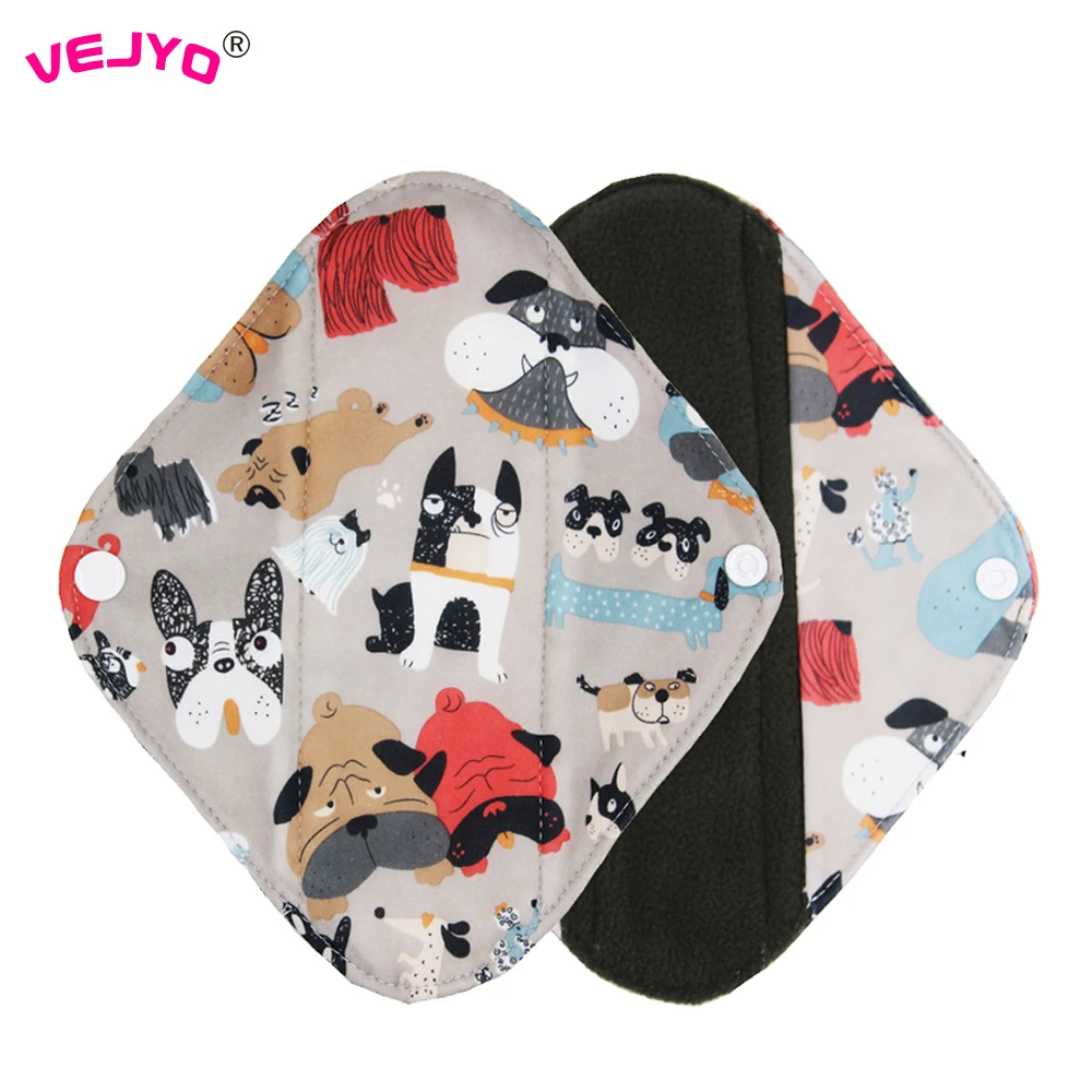 20cm*18cm Reusable Sanitary Pads Panty Liners Breathable Bamboo Charcoal Washable Menstrual Pad Cloth Napkins for Women Period