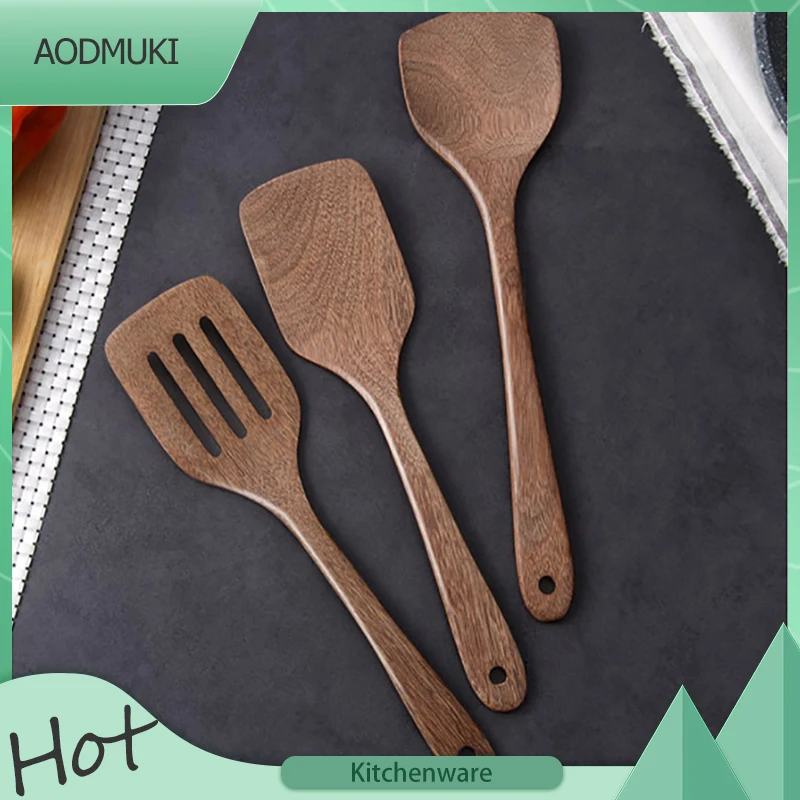 Wooden Spatula Special Non-Stick Pan Wax Free Shovel for Kitchen Accessories High Temperature Resistance Household Cooking Tools