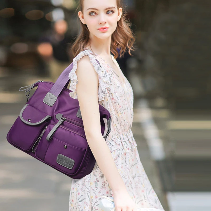 Nylon Handtasche Frauen Große Kapazität Schulter Tasche Wasserdichte Messenger Taschen Casual Dame Umhängetasche Multifunktions Shopping Totes – Detail 8