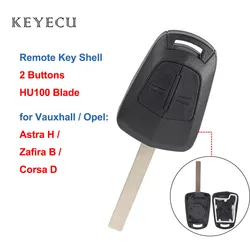 Keyecu etui na kluczyki do samochodu Case Fob 2 przycisk do opla Vauxhall Astra H, Zafira B 2005 2006 07 08 2009, Corsa D, z ostrzem HU100