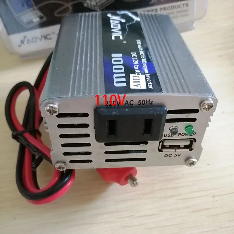 100W  Car POWER INVERTER DC 12V TO AC 110V 60HZ  WITH 5V 1A USB