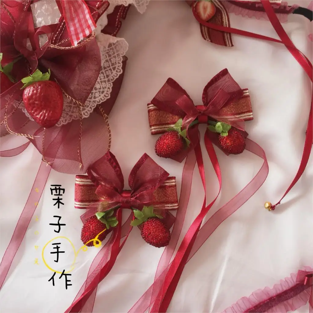 Original Lolita strawberry jam hairpin hair bands Japanese soft sister Lolita everyday little things