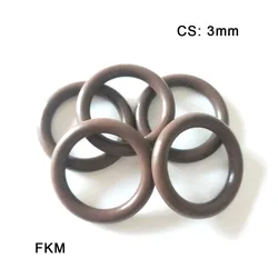 FKM O-Ring Seal CS 3mm Thickness Fruorine Rubber Gaskets Outer Diameter OD9mm~36mm Washer Oil-Resistance Anti-aging