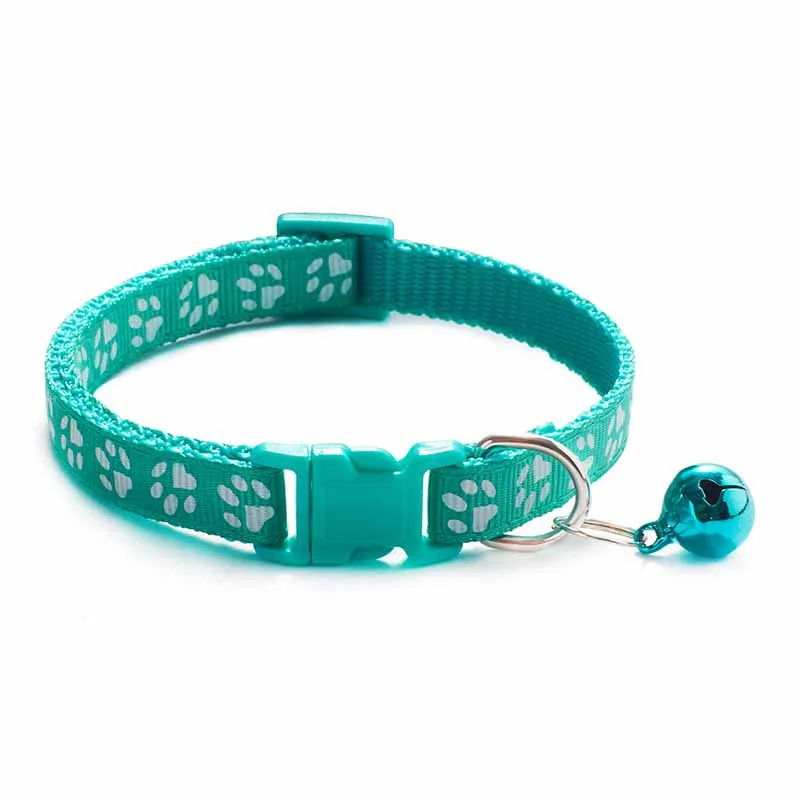 Fashion Huisdieren Halsband Cartoon Grappig Voetafdruk Leuke Bell Verstelbare Halsbanden Voor Hond Katten Puppy Huisdier Accessoires Gratis