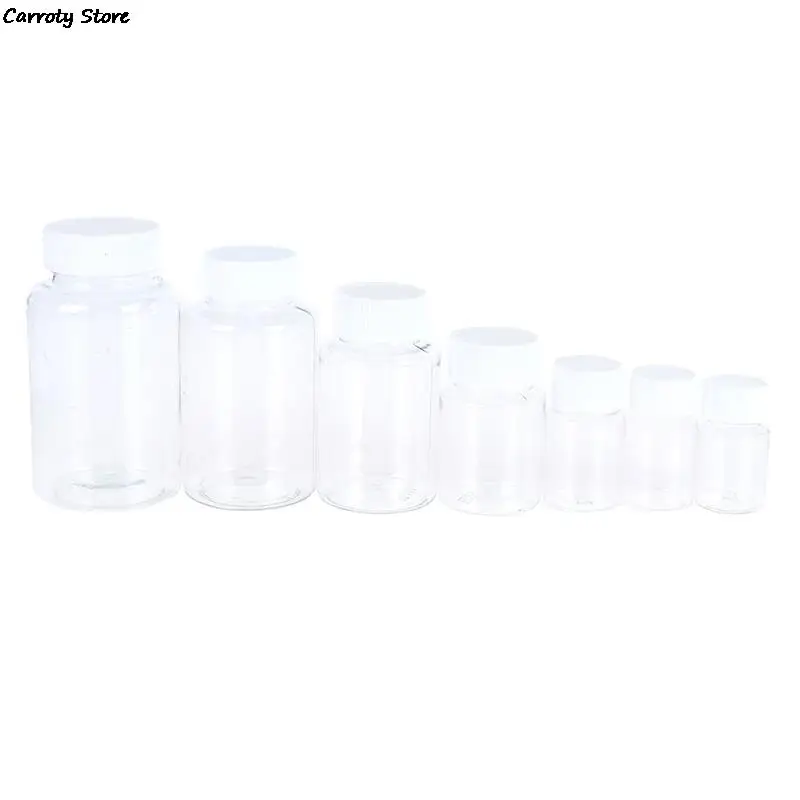 5pcs Refillable Bottles 15ml/20ml/30ml/50ml/100ml/150ml/200ml Plastic PET Clear Empty Seal Bottles Container