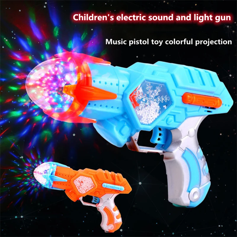 

Children's electric sound and light gun baby boy simulation submachine gun model music pistol toy colorful projection