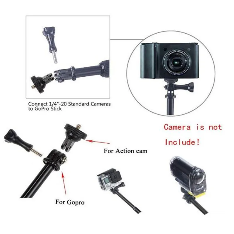 Monopod Selfie Stick สำหรับ GoPro Stick Baton Selfie มือถือกันน้ำ Sticks สำหรับ GoPro HERO 7 6 5 Xiaoyi 4K DJI