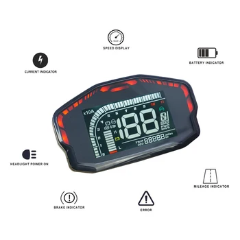 US Warehouse DKD LIN/CAN-communicatie Optionele elektrische motorfiets LCD-instrument Snelheidsmeter voor Votol-controller