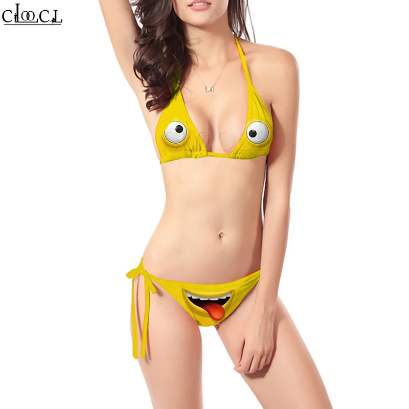 

CLOOCL Sexy Cute Bikinis Set 3D Print Cartoons Cosplay Bra Straps Low Waist Swimsuit Female Swimwear Women Bikini Drop Shipping