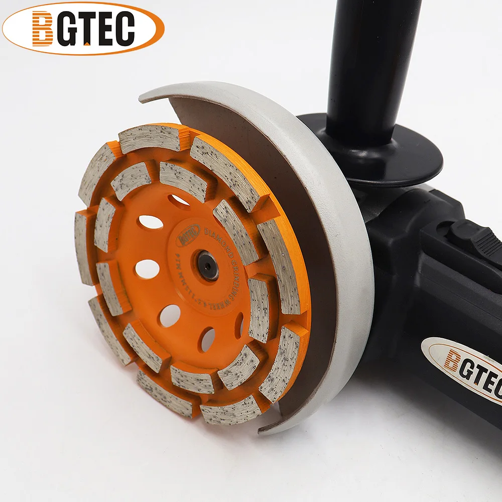 BGTEC 2pcs 4.5 인치 다이아몬드 더블 행 그라인딩 컵 휠 콘크리트, 벽돌, 화강암 대리석에 대 한 115mm 연 삭 디스크