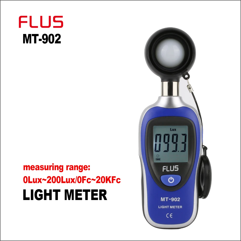 

FLUS Digital Light Luxmeter Meter Temperature 0-20000 Mini Lux Illuminometer Luminometer Photometer Lux/FC Tester Light Meter